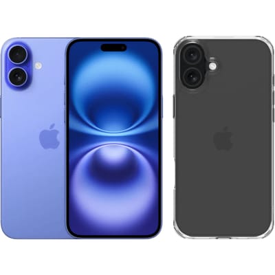 Apple iPhone 16 Plus 128GB Blauw + BlueBuilt Protective Back Cover Transparant