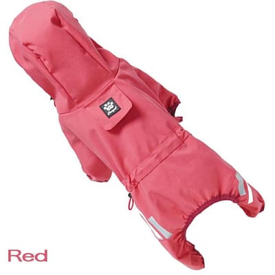 Imperméable pour chien avec capuche Vêtements Réfléchissant Imperméable Combinaison Veste Mode Extérieur Respirant Vêtements Pour Chiens Petits Moyens (Red,M) rouge