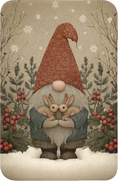 WC mat 40x60 cm - Antislip - Kerstgnome - Konijntjes - Kleurrijk - Toiletmat - Vloermat - Douchemat - Toilet tapijt - Toiletmatten