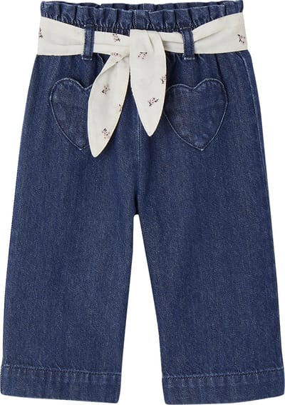 Vertbaudet Wijde babyjeans met knoopriem