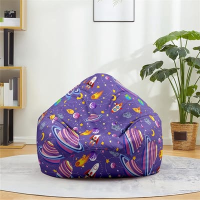 Zitzak hoes - Stoelhoes Zonder Vulling - Ontspannen Zitten - Zachte Wasbare Stof - 90 x 110 cm - Zonnestelsel