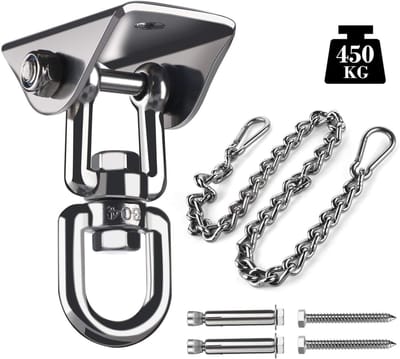 Plafondhaak 450 kg met 360 Graden Draaifunctie - Premium Roestvrij Staal Ophanghaak voor Hangstoelen en Schommels