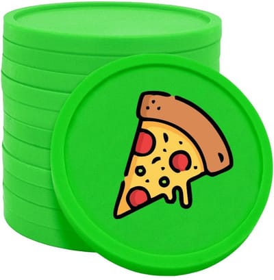 CombiCraft pizza consumptiemunten groen - Ø29mm enkelzijdig bedrukt - 100 stuks