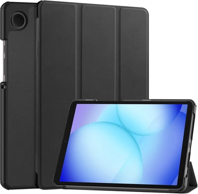 Hoesje - Geschikt voor Samsung Galaxy Tab A11 / A9 - Dun & Stevig - Hardcover Book Case - Trifold Bookcase Hoes - Hard Cover - Tablethoes - Zwart
