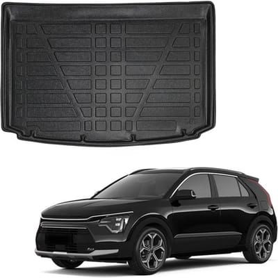 Kofferbakmat op maat - SCOUTT - Kia Niro 2 - Antislip - Hoge randen - Zwart TPE zwart