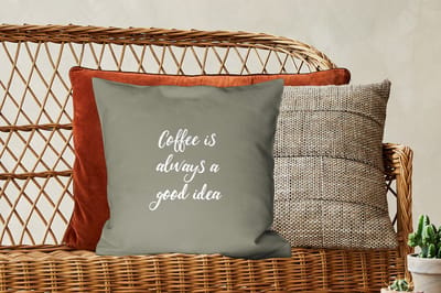 Sierkussens - Kussentjes Woonkamer - 45x45 cm - Coffee is always a good idea - Koffie - Spreuken - Quotes