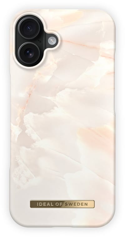 iDeal of Sweden Fashion Case met magnetische ring geschikt voor iPhone 16 Rose Pearl Marble