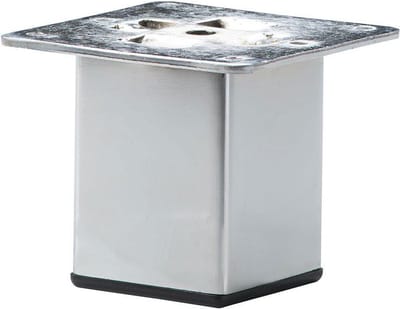 Stalen meubelpoot chroom vierkant 5 bij 5 cm en hoogte 7 cm (5 x 5 cm) - Set van 4 stuks