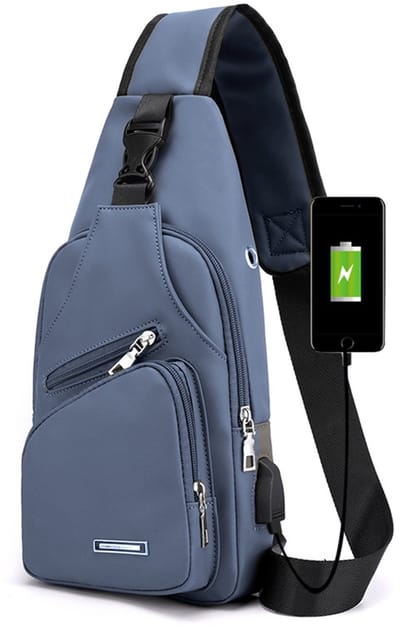 Één-Schouder Messenger Tas - Sling Rugzak Wandelen & Fietsen - Lichtgewicht Outdoor Crossbody Rugtas - Unisex - Blauw