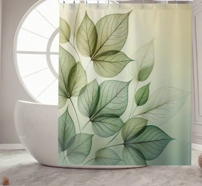 Floraweg douchegordijn, badgordijn, badkamergordijn, volledig bedrukt, bloemen, digitale print - schimmelwerend - inclusief 12 ringen - met 12 douchegordijnhaken - waterdicht - wasbaar - polyester - 180 x 200 cm