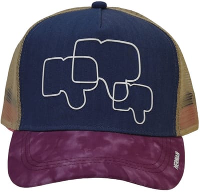 Casquette de baseball Herman multicolore avec maille, marbre visible et panneau frontal uni avec motif « unlike »