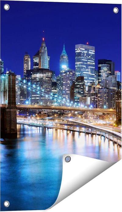 Gards Tuinposter Skyline New York in het Centrum - 40x60 cm - Tuindoek - Tuindecoratie - Wanddecoratie buiten - Tuinschilderij