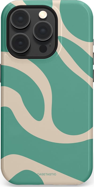Casetastic hoesje geschikt voor Apple iPhone 15 Pro - MagSafe - Dubbellaagse bescherming - Zand Groene Vlaktes - Fashion Case - Saliegroen Zand