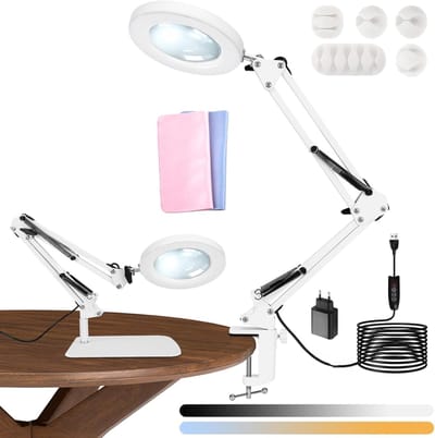 Vergrootglas met Verlichting en Standaard - 10x Vergroting en 72 LED's voor Lezen, Klussen en Handwerken