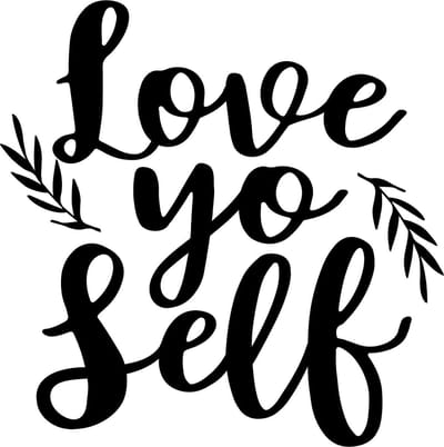 Muurtekst muursticker Love yo self
