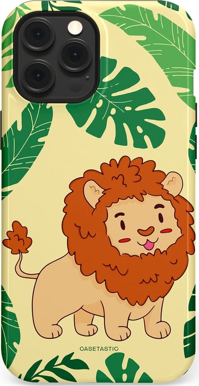 Casetastic Hoesje Geschikt voor Apple iPhone 12 Pro Max Magsafe - Stijlvolle Beschermende Duo-layer Case - Jungle Leeuw Ontwerp