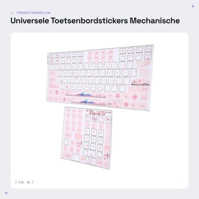 Dailygoods- Toetsenbordstickers Duurzaam PVC - Mechanische Toetsenbordstickers - QWERTY Stickers - Krasbestendig - Slijtvast - Eenvoudig aan te brengen - Keycap Stickers
