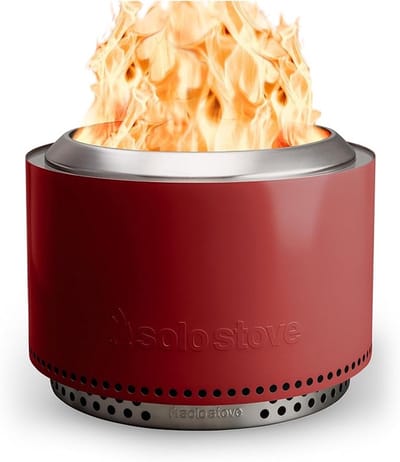 Solo Stove Yukon-Vuurkorf 2.0 - Rood - Rookvrije Vuurplaats - Houtverbranding - Met Uitneembare Aslade, 304 Roestvrijstaal, 68,5 x 43 cm, 18,3 kg