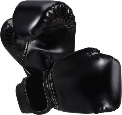 Kinder Bokshandschoenen - Trainingshandschoenen Sparring - Kickboksen Karate - Schokabsorberend Ontwerp - 23x14cm - Zwart