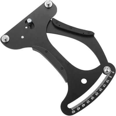 Spaakspanningsmeter, spaakspanningsmeter van aluminiumlegering, spaaksleutel Geschikt voor vouwbare mountainbikes en racefietsen, gebruikt Geschikt voor kalibratie en afstelling, afmetingen 19,5 x 12 cm.