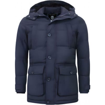 Gewatteerde Jassen Heren - Parka Heren Jassen - 8667 - Blauwe Jas