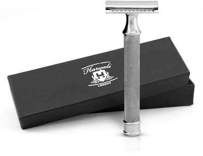 Haryali London Double Edge Safety Razor voor mannen en vrouwen - Roestvrijstalen Double Edge Razor - Heavy Duty - Herbruikbaar scheermes - Past op alle DE-mesjes