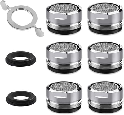 EXCITAT Kraanfilter - Beluchter - Plug-in kraanbevestiging - Met roestvrijstalen en ABS-filters - Voor kranen - 6-delige
