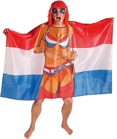 Folat - Sexy Lady Nederlandse Vlag Poncho 150x100cm - WK voetbal 2026 - WK voetbal versiering - WK voetbal outfit - Nederland WK