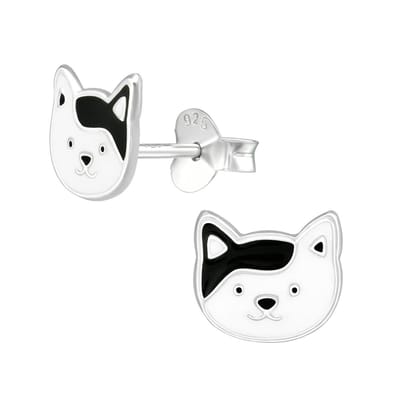 Princess Oorbellen Hondje - 925 Zilver E-Coating - Dier - 7x8mm