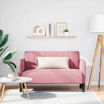 vidaXL - Loveseat - bank - 109 - cm - fluweel - roze