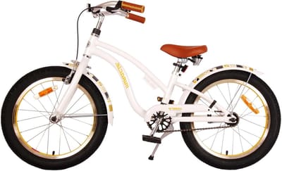 Kinderfiets - Meisjesfiets - Lekker Fietsen - Lichtgewicht Frame - 18 inch - Wit