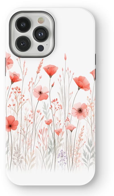 Bloemen Design Hoesje geschikt voor iPhone 13 Pro | Flower Print Tough Case met Mag | Shockproof | Bloemen Motief Backcover geschikt voor iPhone 13 Pro Blush Border