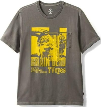 Converse X Brain Dead TV Eyes Grafisch Tshirt - Grijs - Maat L