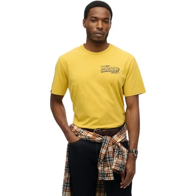 Superdry B-movie Grafisch T-shirt met Losse Pasvorm Geel Grootte: L