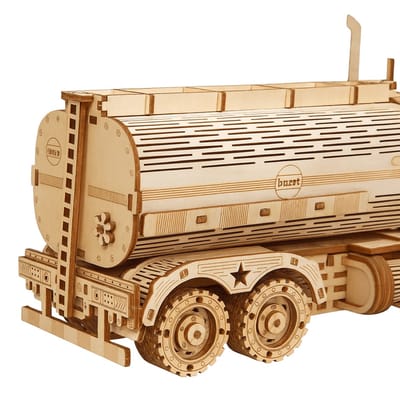 Tanker vrachtwagen (klein) - 3D Puzzel met Handleiding - DIY - Miniatuur Modelbouw Hout Kinderen en Volwassenen - Houten bouwpakket - Assemblr