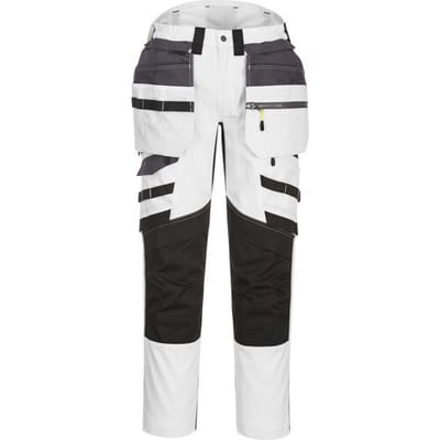 Portwest DX4 stretch werkbroek met afneembare holsterzakken + gratis kniestukken 46 wit/grijs*