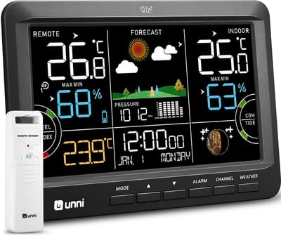 Draadloos Weerstation met Buiten Sensor, Radio Klok en Weersvoorspelling