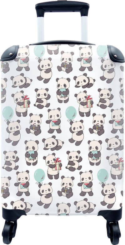 MuchoWow® Koffer - Cadeau - Panda - Patroon - Past binnen 55x40x20 cm en 55x35x25 cm - Handbagage - Trolley - Cabin Size - Print
