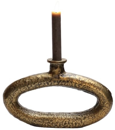 Kaarshouder Rocha M aged brass L26 x B4 x H16 cm - Vase the World