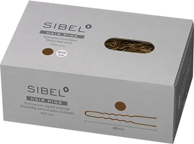 Sibel Golvende Haarspelden 60mm Box 500 Stuks Bruin