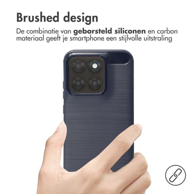 imoshion Hoesje - Geschikt voor Motorola Moto G77 - Brushed Backcover - Donkerblauw