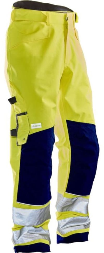 Jobman 2263 Hi-Vis Shell Trousers 65226341 - Geel/Navy - XL
