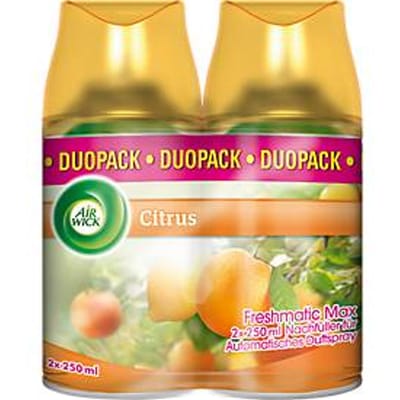 Automatische verspreider Air Wick, citrus, duopack 2 x 250 ml, werkt maximaal 60 dagen