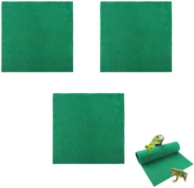 3-stuks Reptielenmat - Absorberende mat voor reptielenkooien - Terrariumaccessoires - Reptielenbenodigdheden - 40*40cm - Ademend en absorberend - Geschikt voor hagedissen, slangen, baardagamen, gekko's en kameleons - Groen
