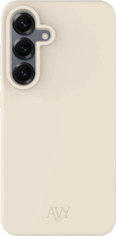 AVY Hoesje geschikt voor Samsung Galaxy S25 / S24 | Compatibel met MagSafe | Back Cover | Liquid Silicone | Comfortabel in de Hand | Beige
