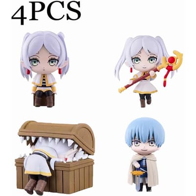 8 pièces FuRyu Stopper à Nouilles Sousou no Frieren Figurine Filles Anime Frieren L'Aventure Sans Fin Figurine d'Action Modèle de Collection Jouets white