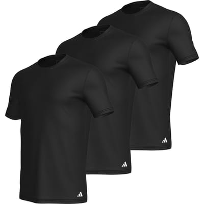 adidas Sportswear 3PK Crew Neck Shirt - Active Core Cotton - Onderbroek Mannen - 3x zwart