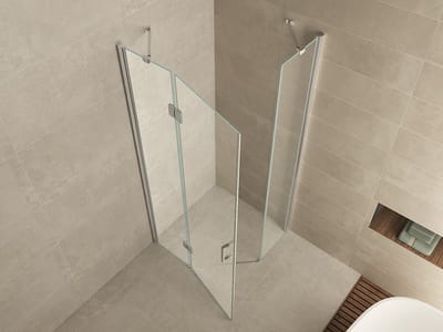 Wiesbaden Pento cabine met 1 draaideur 1000 x 1000 x 2000 x 8 mm nano helder glas/chroom