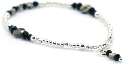Heaven Eleven - meisjes - Enkelbandjes - zilver - 925 - zwart - 1mm - 19cm