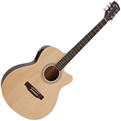Single Cutaway Elektro-akoestische Gitaar van Gear4music, Naturel